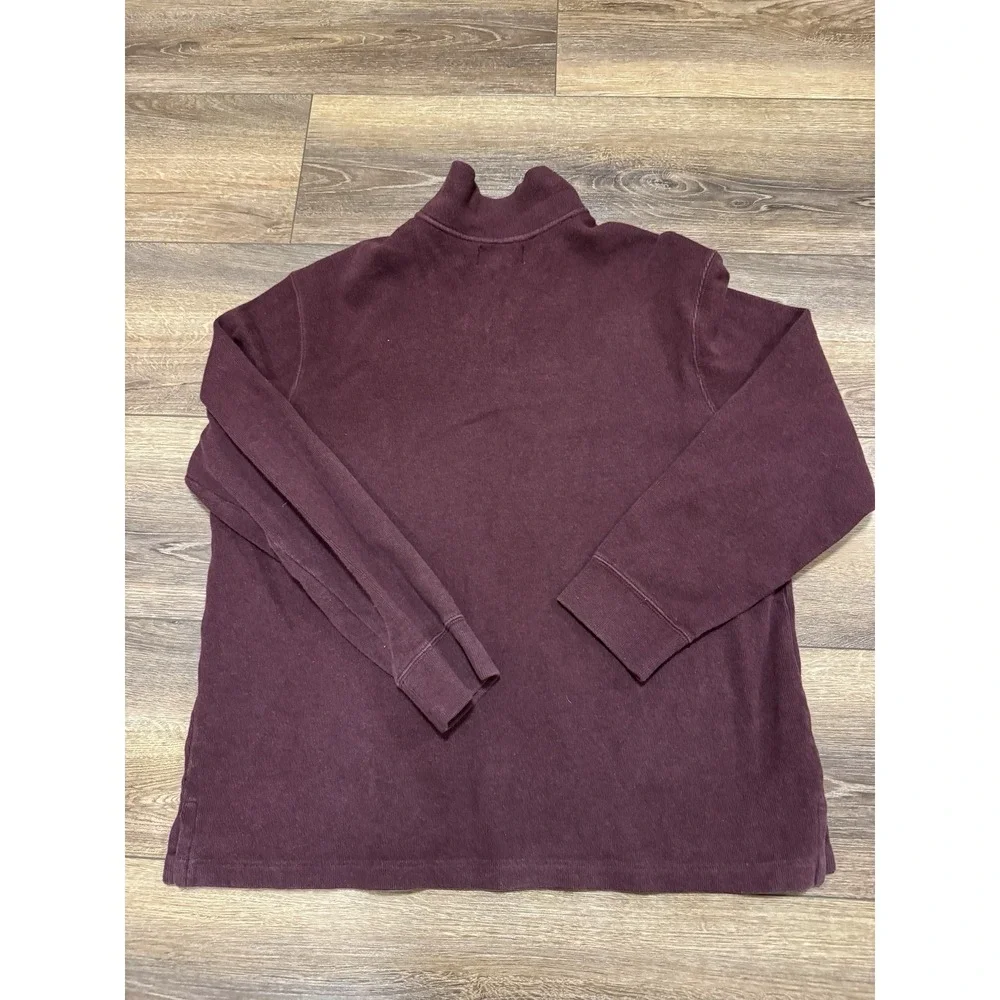 Vintage Men's Size XL Polo Ralph Lauren Knit Quarter Zip Burgundy Red Preppy - Picture 2 of 4